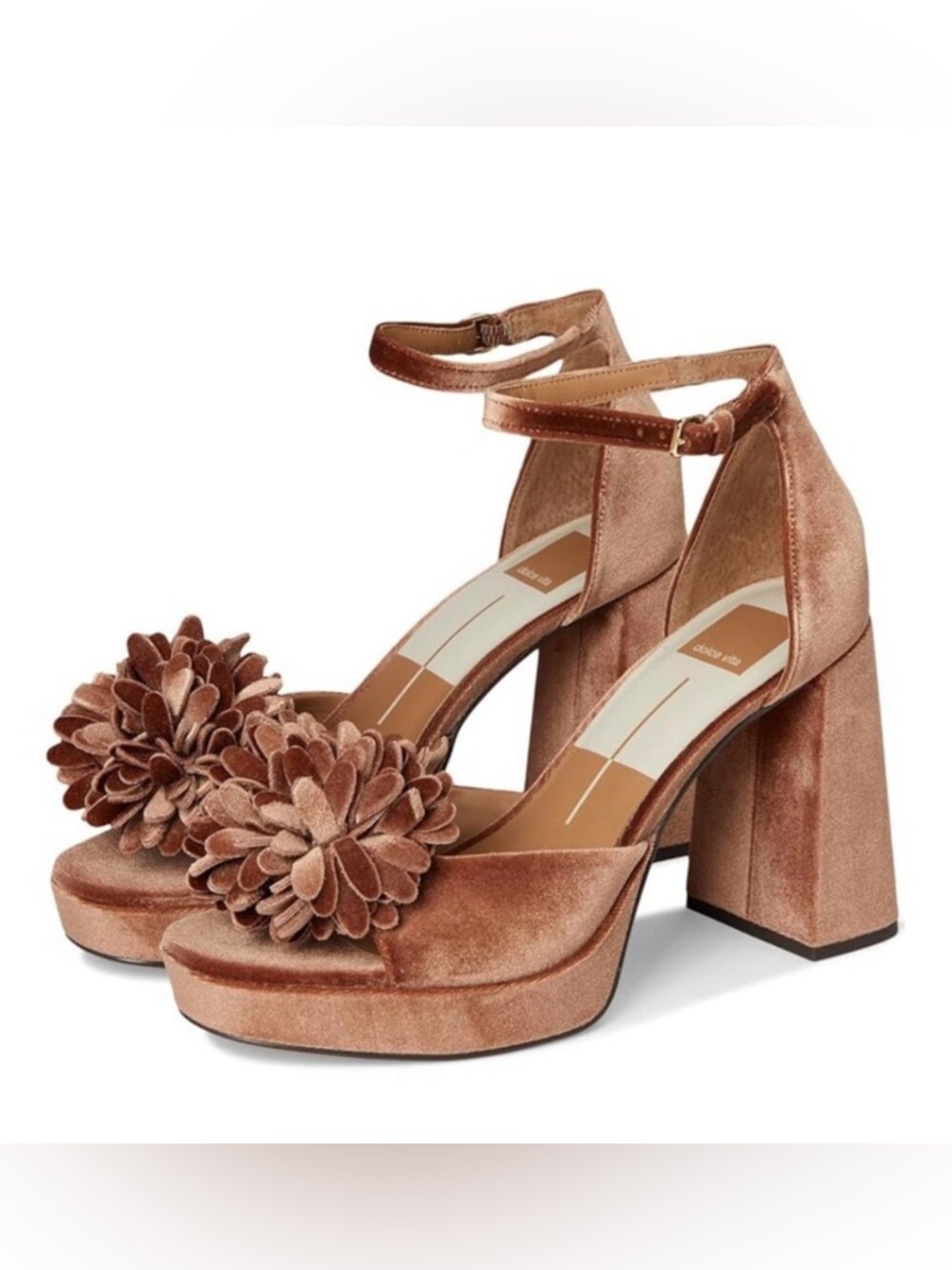 Dolce Vita Perel Platform Luxe Velvet Heel in Dark Rose